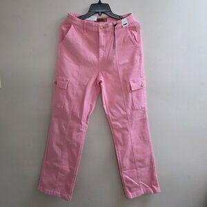 NWT Judy Blue Pink Cargo Pants High Waist Sz 7/28